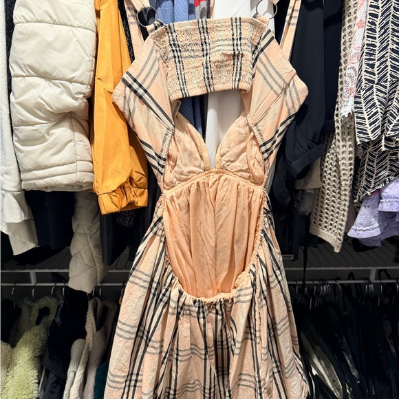 Free People Peach and Black Smocked Skirt - Picture 5 of 5